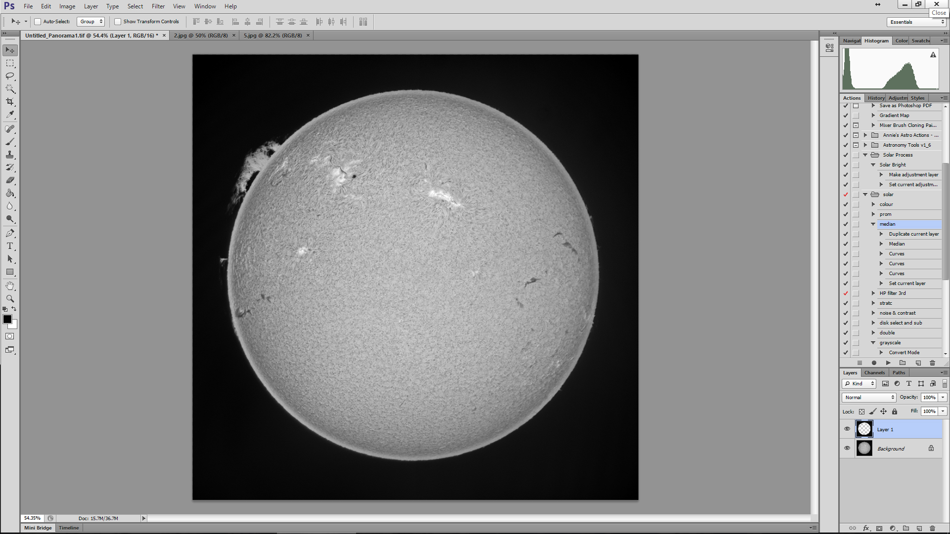 Solar combination in Photoshop