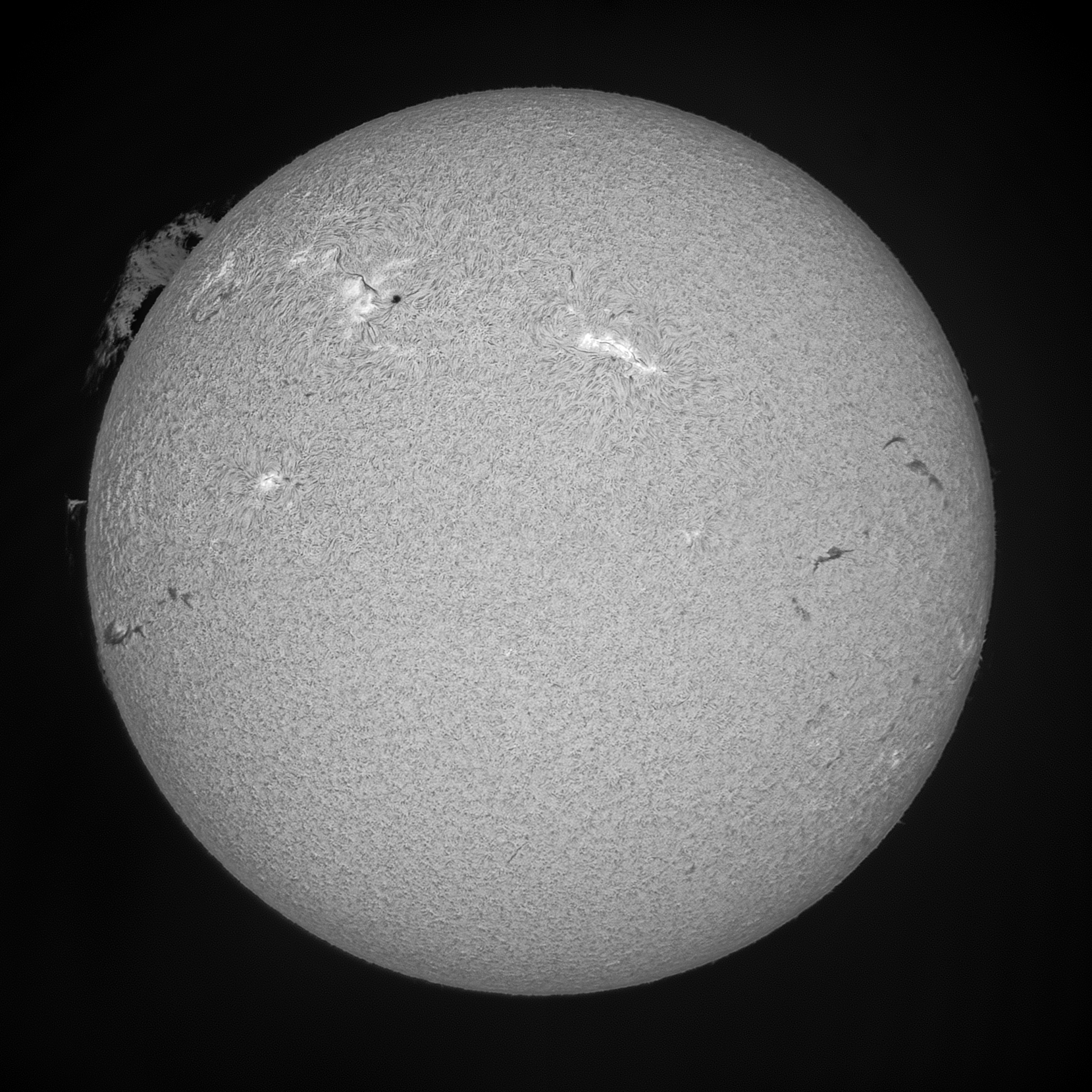 solar disk and prominence composite