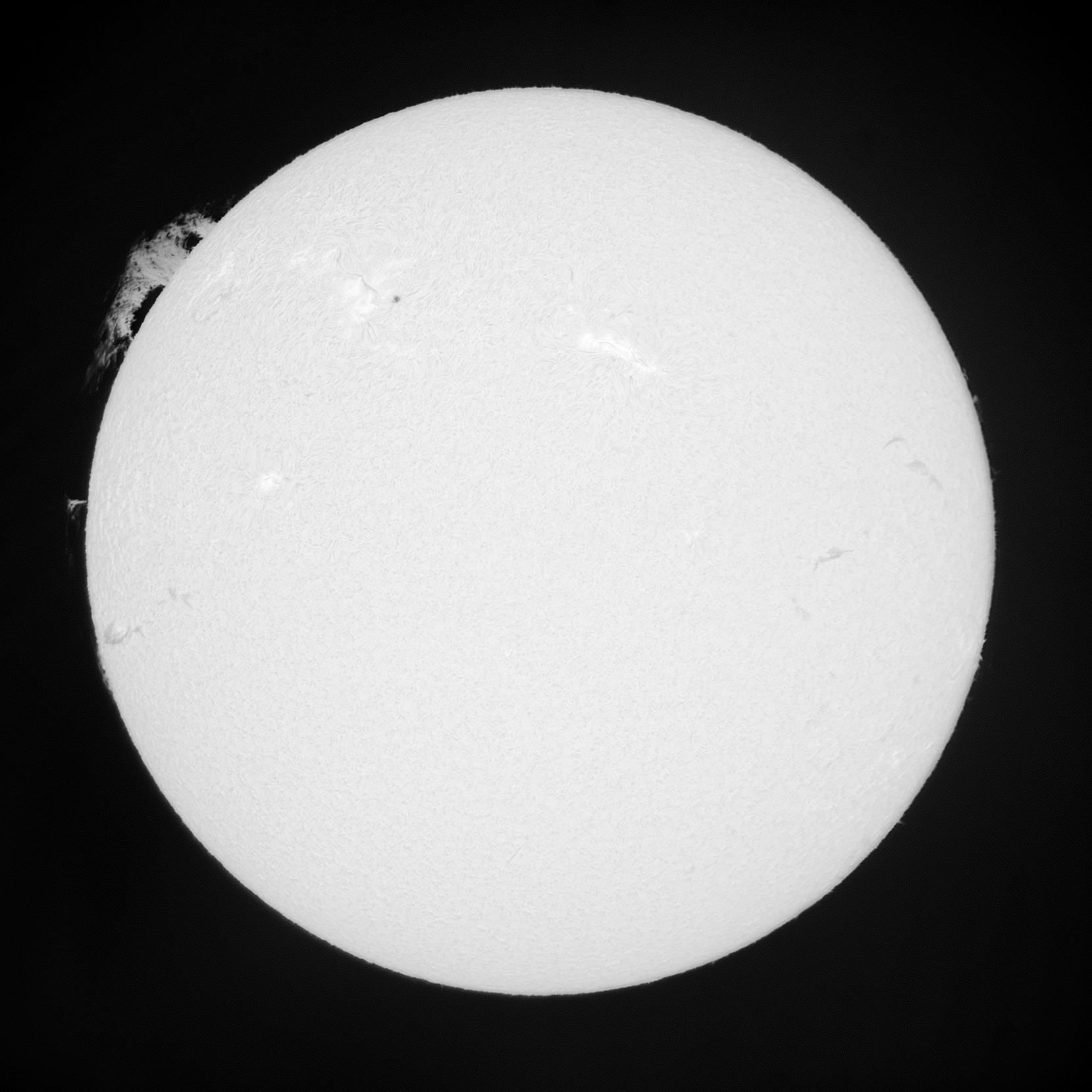 Solar prominence exposure