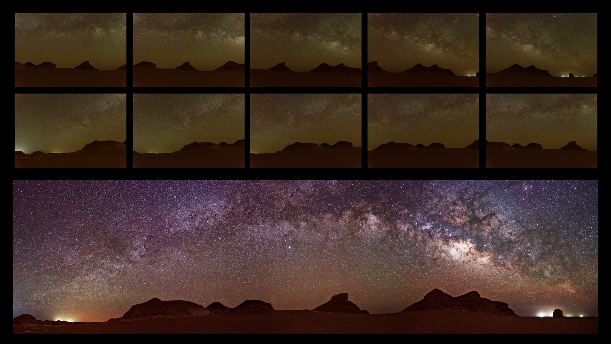Ahmed Saleh‎, Milky Way panorama before and after