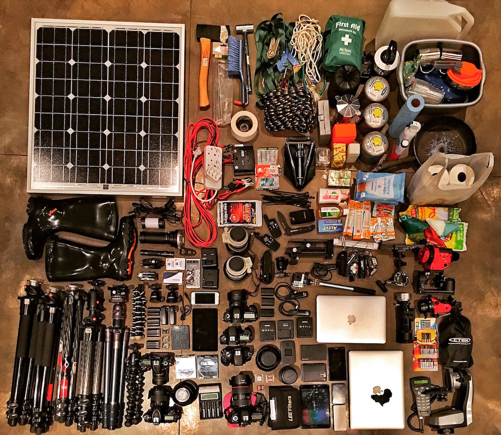 All the basic gear we took to Namibia!